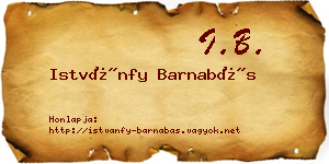 Istvánfy Barnabás névjegykártya